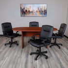 Flash Furniture 6 Foot (72 inch) Oval Conference Table - Cherry-Panel Legs with Screw-in Adjustable Floor Glides