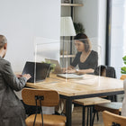 Mark Maker 4 Way Table Divider - 42" L x 23.5" W x 23.5" H - 1/4" clear acrylic - no pass throughs-Our clear 4-way table hygiene sneeze guard dividers reinforce social distancing.