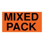 SPC Mixed Pack Label - 2" x 4" - Black on Fluorescent Red - 500 Pack-Label Description "Mixed Pack"