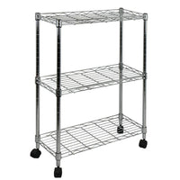 Oceanstar AUS1477 3-Tier Shelving All-Purpose Utility Cart, Chrome-Made with chrome plated steel for durability