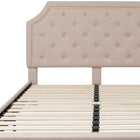 Flash Furniture Brighton Queen Size Tufted Upholstered Platform Bed - Beige Fabric-Button Tufted