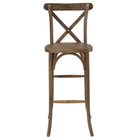 Flash Furniture HERCULES Series Dark Antique Wood Cross Back Barstool-Stackable Bistro Style Stool