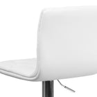 Flash Furniture Contemporary Button Tufted Vinyl Adjustable Height Barstool with Chrome Base - White-Swivel Seat