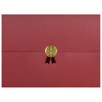 St. James Document/Certificate Holders - Gold Award Seal with Red Ribbon - Burgundy - 5 Pack-Add ceremony, elegance and sincerity to the act of giving recognition