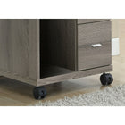 Monarch Specialties 7056 2-Drawer Office Cabinet - Dark Taupe-Open storage cabinet to file your everyday necessities