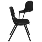 Flash Furniture Padded Ergonomic Shell Chair with Left Handed Flip-Up Tablet Arm - Black-Left Handed Plastic Tablet Arm with pencil groove