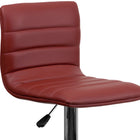 Flash Furniture Contemporary Vinyl Adjustable Height Barstool with Horizontal Stitch Back & Chrome Base - Burgundy-Swivel Seat