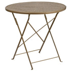 30'' Round Gold Indoor-Outdoor Steel Folding Patio Table Set with 2 Round Back Chairs [CO-30RDF-03CHR2-GD-GG]-Designed for Indoor and Outdoor Use
