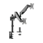 Uplite Dual Monitor Mount Arm Pole Height Adjustable Stand for Two Screens 17" - 32"-Compatibility  - Dual monitor mount fits most screens 17” to 32” in size with 75x75mm or 100x100mm backside mounting holes