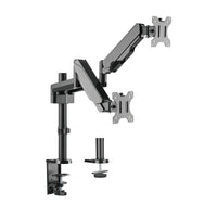 Uplite Dual Monitor Mount Arm Pole Height Adjustable Stand for Two Screens 17" - 32"-Compatibility  - Dual monitor mount fits most screens 17” to 32” in size with 75x75mm or 100x100mm backside mounting holes