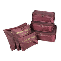 Nicci 6-Piece Luggage Organizer Set - Wine-6 Piece Luggae Set