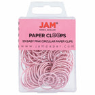 JAM Paper Colored Circular Paper Clips - Baby Pink - 2 Packs of 50-Color: Light Baby Pink