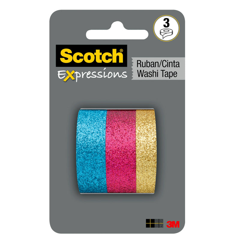 Scotch Expressions Washi Tape - Assorted Sizes - 3 Rolls/Pack (C1017-3-P2)  | staples.ca Scotch Expressions グリッターテープ 3ロール 各種サイズ 装飾やクラフトに最適 (C1017-3-P7)