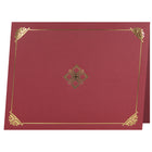 St. James Document/Certificate Holders - Gold Foil - Linen Finish - Red - 5 Pack-Easy to insert any letter size (8-1/2" x 11") documents into the die-cut corner slots