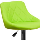 Flash Furniture Contemporary Green Vinyl Bucket Seat Adjustable Height Barstool with Diamond Pattern Back & Chrome Base-CA117 Fire Retardant Foam