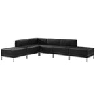 Flash Furniture  Hercules Imagination Series Black Leather Sectional Configuration, 6 Pieces (ZBIMAGSECTSET8)-Black Bonded Leather