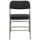 Flash Furniture HERCULES Series Premium Curved Triple Braced & Double-Hinged Black Pin-Dot Fabric Metal Folding Chair-Padded Metal Folding Chair