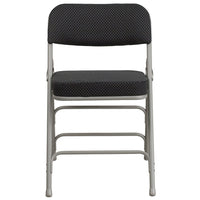 Flash Furniture HERCULES Series Premium Curved Triple Braced & Double-Hinged Black Pin-Dot Fabric Metal Folding Chair-Padded Metal Folding Chair