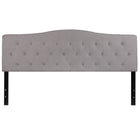 Flash Furniture Cambridge Tufted Upholstered King Size Headboard - Light Grey Fabric-Contemporary Style