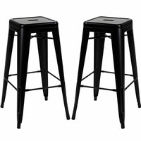 Plata Decor Tolix 30"H Stool - Black - 2 Pack-Counter stool
