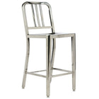 Nicer Furniture Stainless Steel Navy Counter Stool - 2 Pack-Curved seat, designed to accommodate long hours of use without physical strain.