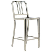 Nicer Furniture Stainless Steel Navy Counter Stool - 2 Pack-Curved seat, designed to accommodate long hours of use without physical strain.