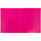 JAM Paper Plastic Heavy Duty Two Pocket Folders, Fuchsia Pink, 108 Pack (383HFUB)-Dimension: 12"h x 9-1/2"w x 0.2"d