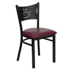 Flash Furniture HERCULES Series Black Coffee Back Metal Restaurant Chair - Burgundy Vinyl Seat-500 lb. Weight Capacity