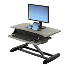 Ergotron WorkFit Z Mini Sit n Stand Desktop (33-458-917)-Grey woodgrain finish takes your WorkFit work style to a whole new level