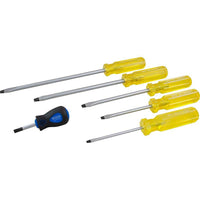 Gray Tools 6 Piece Slotted Screwdriver Set, 1-1/2", 4", 6", 8", 10", 4" Cabinet-Contains: Slotted .031 X 1/4" Tip (1-1/2" Blade Length), Slotted .05 X 3/8" Tip 10" (Blade Length), .035 X 1/4" Tip 4" (Blade Length), .042 X 5/16" Tip (6" Blade Length), .05 X 3/8" Tip (8" Blade Length), and .028 X 3/16" Tip (4" Blade Length).