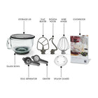 Kenmore Elite Ovation Stand Mixer with Pour-In Top - 5 qt - Grey-Interchangeable dishwasher-safe mixing tools: flat beater/creamer, dough hook and wire whisk