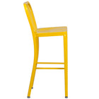 Flash Furniture 30" High Yellow Metal Indoor-Outdoor Barstool with Vertical Slat Back-Vertical Slat Back