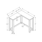 Monarch Specialties 3657 Corner Console Accent Table - Black-Solid and stable panel construction in a two-tier design for ample surface space; store books, photo frames and flowers on the white console table