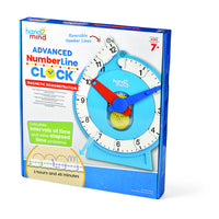 Hand2Mind Magnetic Demonstration Advanced NumberLine Clock - Multicolor-Clock learning for kids: Our telling time math manipulative set includes one Advanced Magnetic Demonstration Number Line Clock and one activity guide.