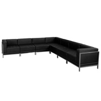 Flash Furniture HERCULES Imagination Series Black LeatherSoft Sectional Configuration, 7 Pieces-Contemporary Reception Set