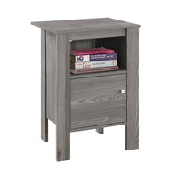 Monarch Specialties 2138 Accent Table - Grey Night Stand With Storage-Displaying a classic and natural feel simultaneously, this night stand / bedside table can also easily act as your end table or accent table