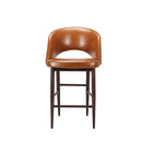 Plata Decor Exiz Stools with Walnut Metal Legs - Grey - 2 Pack-No assembly required