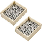 JAM Paper Wood Clothing Pin Clips, Medium, 1 1/8, Silver, 2 Packs of 50, 100 Total (230731035g)-32mm Binder Clip