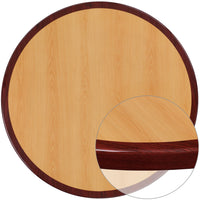 Flash Furniture 36" Round 2-Tone High-Gloss Cherry / Mahogany Resin Table Top with 2" Thick Drop-Lip-Restaurant Dining Table Top
