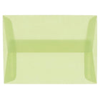 JAM Paper 4bar A1 Envelopes, 3.63 x 5 1/8, Translucent Vellum Leaf Green, 50 Pack (1591611I)-Leaf green translucent envelope