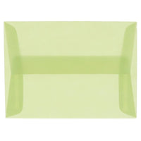 JAM Paper 4bar A1 Envelopes, 3.63 x 5 1/8, Translucent Vellum Leaf Green, 50 Pack (1591611I)-Leaf green translucent envelope