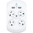 360 Electrical Revolve+ 4-Outlet 918 Joule Surge Protector with Dual USB Charging Ports-Unlimited clockwise/counter clockwise outlet rotation