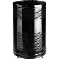 Rubbermaid Classic Series Outdoor Waste Container Steel 51 Gallons 24.5" D x 35.5"H Black (FGS55ETBKPL)-Capacity - 51 US gal.