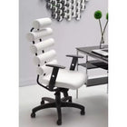 Plata Import Moonlight Office Chair Faux Leather High Back With Synthetic Leather Cushions - White-High-back modern style
