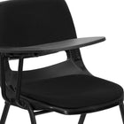 Flash Furniture Black Padded Ergonomic Shell Chair with Right Handed Flip-Up Tablet Arm-Chair