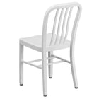 Flash Furniture Commercial Grade Metal Indoor-Outdoor Chair - White-Ergonomic Contoured Seat