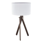 Union & Scale Essentials LED Table Lamp - Espresso/White-Black woven cord with line switch, exposed length 1.8 meter
