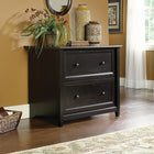 Sauder Edge Water Lateral File, Black-Spanish hardware and shapely soft framed doors and drawers
