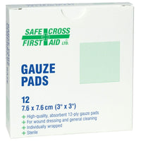 Safecross Gauze Pads 3" x 3" Sterile 288 Pack (2023)-Style: Pad