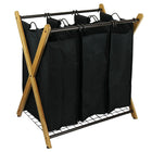 Oceanstar XBS1484 X-Frame Bamboo 3-Bag Laundry Sorter-Netted bottom to keep the bags from touching the floor
